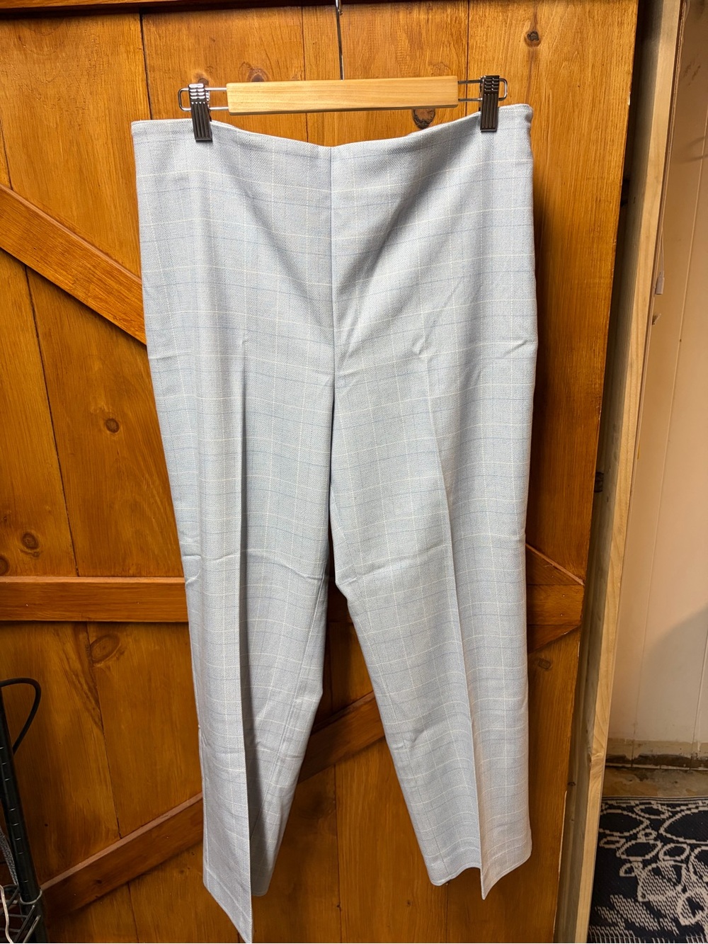 Ann Taylor Light Gray Windowpane Dress Pants